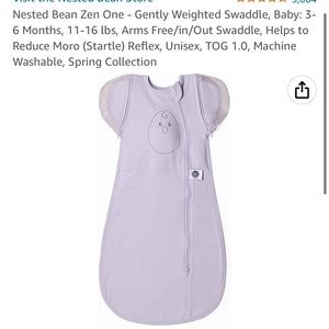 Nested bean zen one size small weighted transition swaddle sleep sack lavender